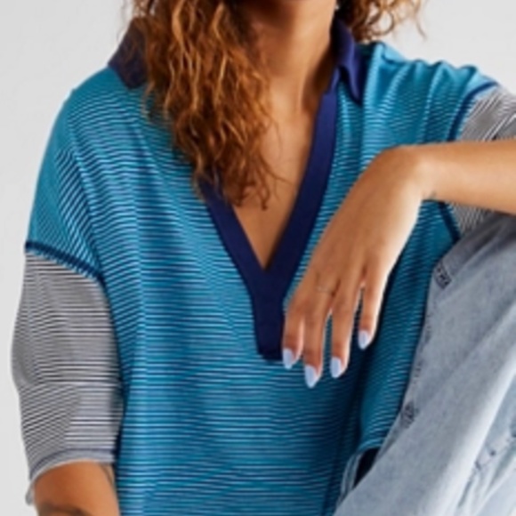 Free People On A Boat Polo Marine Combo - Picture 2 of 4